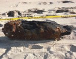 UXO bomb washed up on beach at Wasque Pt.