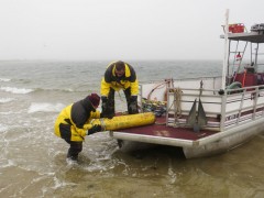 loading supplies onto the dive boat