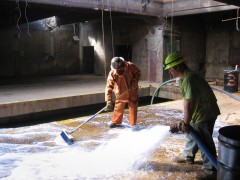 washing down missile bay to remove last of POL